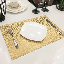 앤티스 그로시아 테이블 매트 4p, 격자 골드, 가로 45cm x 세로 30cm