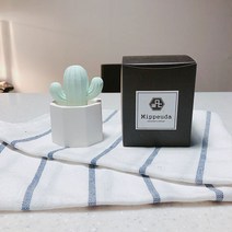미쁘다 육각선인장 석고방향제 그린, 화이트머스크