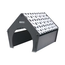 런메이크 인디언하우스 강아지 집 텐트, B타입 낙엽 패턴