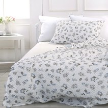 지베딩 셀린 플라워 시어서커 홑이불, 블루