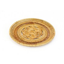 마켓감성 고급라탄 플라워 코스터, 혼합 색상