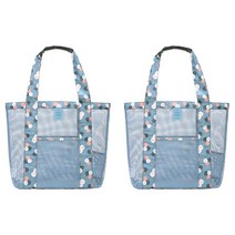 마켓피오 패션 플라워 매쉬 에코백 2p