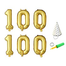 베이비베이커리 DIY 100일 호일풍선 2p, 골드, 1세트