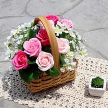 블뤼엔 조화 사랑고백 바구니, 핑크