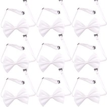 파티쇼 공단 나비 넥타이, 화이트, 9개