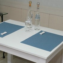 나산데코 린넨 심플 테이블매트 TM551 2p, 18 스틸블루, 40 x 30 cm