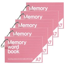 투영디자인 A7 메모리 링 단어장 60매, 모카핑크, 5개