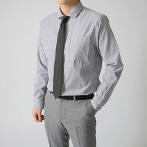 머시따 남성용 싱글포켓 스트라이프 셔츠