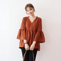 팡팡샵 T 긴 반오픈셔링 임산부 블라우스