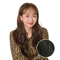 가발매니아 붙임머리 리얼하프피스 베이스펌 + 부분 2피스 세트, 내츄럴블랙, 1세트