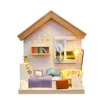 미니어처 싱글하우스 블루 침실 DIY 키트, 혼합 색상