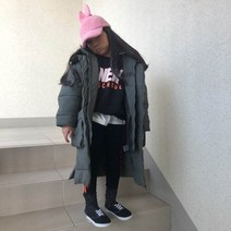 느엘 아동용 후드 롱패딩 점퍼