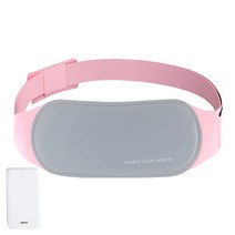 스마트 슬림웜 온열 배 허리 복부 찜질기 WT-1300B + 배터리 10000mAh, 핑크(WT-1300B)