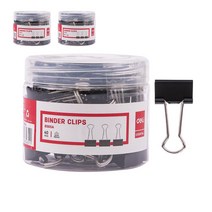 델리 메탈 더블클립 5호 E8565A 블랙 40p, 19mm, 3개