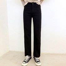 여성용 롱라인 기모 일자팬츠