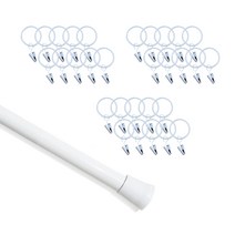 윈테리어 22mm 다용도 커튼 압축봉 + 집게링 30p, 화이트