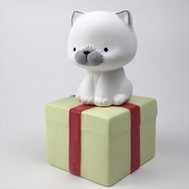 샴고양이 반려견 도자기 디퓨저 화이트, 웨딩데이