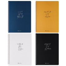 포포팬시 청춘 스프링 노트 4종 세트, 옐로우, 화이트, 네이비, 블랙, 1세트