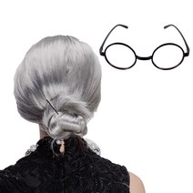 파티쇼 파티 할머니 가발 안경 세트, 가발(실버), 안경(단일색상)