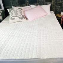 스토리이불 몽실심쿵 아사60수 면 패드겸카페트, 화이트