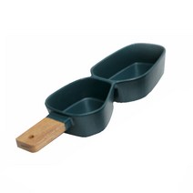 루이앤탑펠 2단 우드손잡이 샐러드볼, 블리쉬그린, 1개