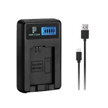 퓨어클리어 소니 NP-FM50 / FM70 / FM90 / FM55H LCD 싱글 USB 호환 카메라 배터리 충전기, JND-PURECLEAR-ONE