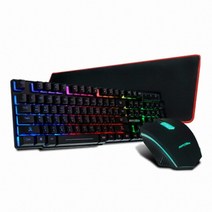 애니젠 게이밍 키보드 + 마우스 + 장패드 세트, AMK-350, 블랙, 일반형
