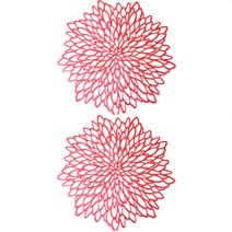 히비스커스 테이블 매트 2p, 레드, 38 x 38cm