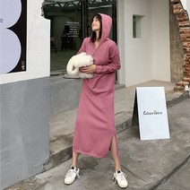 유니제이 여리 후드 롱 원피스