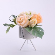 이지플 조화 비누꽃 현대식 화분, 엘로우, 1개