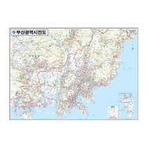지도닷컴 코팅형 부산광역시 전도 중 150 x 110 cm + 전국 행정 도로 지도 + 케이스 세트, 1세트