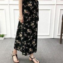 도매야 플라워 롱 랩스커트 CSK1002
