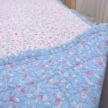 몽쉐어 쁘띠 워싱 순면 이불겸 패드, 블루