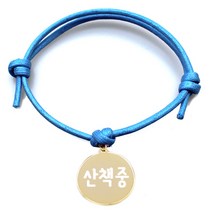 펫츠룩 굿모닝 원형 팬던트 반려동물 목걸이 산책중, 목걸이(블루), 팬던트(골드)