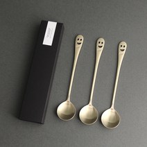인스푼 젠틀맨 화채 스푼 + DIY 감사스티커, 골드, 3개