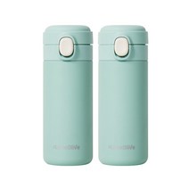 라임올리브 뮤티드 파스텔 보온보냉병 2p, 그린, 350ml