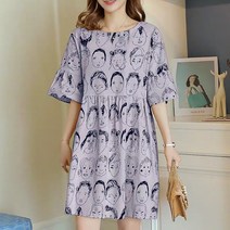 마켓에이 백리본 페이스프린팅 임산부 원피스