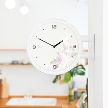 타임데코 모던 양면벽시계, 플라워화이트