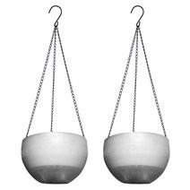 마켓피오 고급무늬 행잉화분 2p, 실버