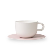 보울보울 볼볼홈파티 커피잔 350ml + 소서, 밀크화이트(커피잔), 파우더핑크(소서), 1세트