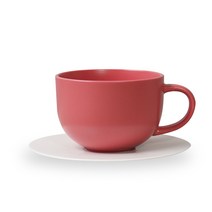 보울보울 볼볼홈파티 시리얼 라떼머그 450ml + 소서, 로제핑크(머그), 밀크화이트(소서), 1세트