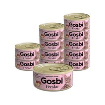 고스비 키튼 프레스코 고양이 캔 참치와닭고기 앤 우유, 닭, 70g, 12개