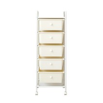 이소품 트롤리 이동식 5단 수납장, 아이보리