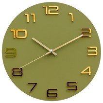 세은디자인 시그널 벽시계, 올리브그린