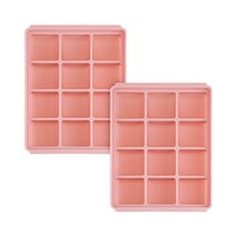 에디슨 실리콘 멀티 큐브 이유식냉동용기 12구 2p, 핑크