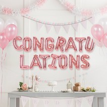 알파벳 은박풍선 세트 CONGRATULATIONS, 1세트, 로즈골드