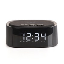 유엠투 고속 무선 충전 블루투스 스피커 탁상 알람시계 UMWHBT10, 블랙