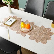 앤티스 서양풍 플라워 테이블매트 2p, 로즈골드, 91 x 35cm