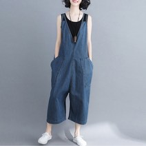 마미누리 임부용 칩스온 데님 멜빵바지