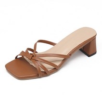 라블 여성용 네츄럴 매듭 스트랩 뮬 5.5cm